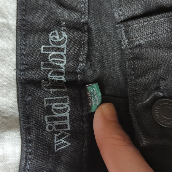 Black Wild Falole Denim Girls Shorts - Picture 3 of 3